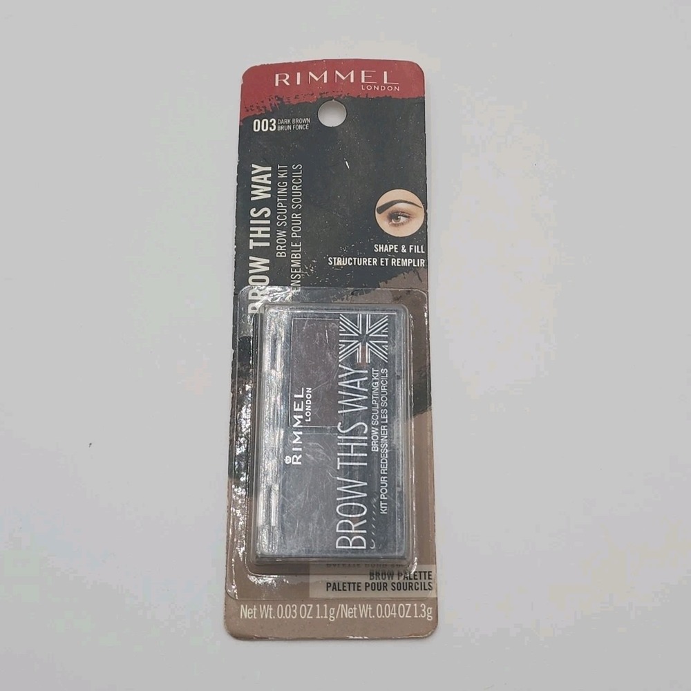 Rimmel London Brow This‎ Way Dark Brown 003 Eyebrow Palette Sculpting Kit New